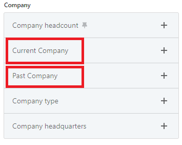 Current & Past Company filter
