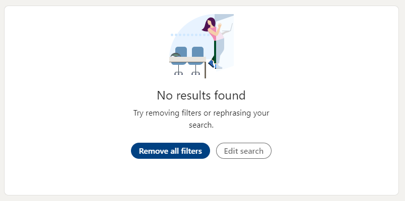 No found results on LinkedIn 