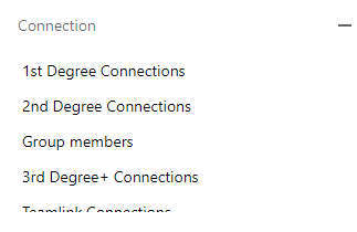 Connections filter