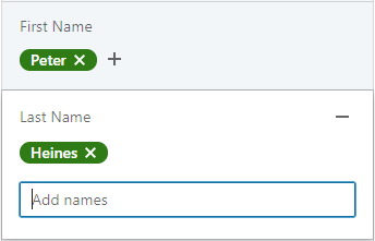 First Name and Last Name filter