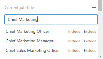 Job title filter